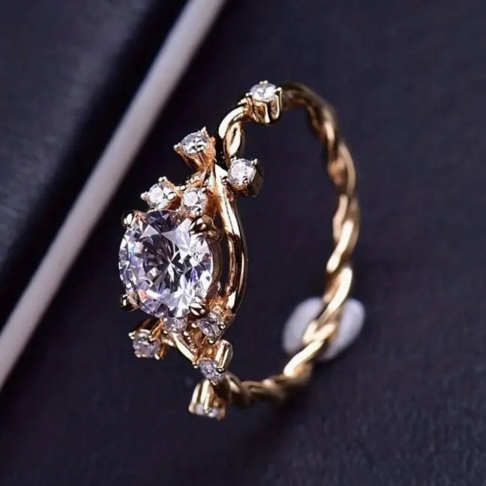 Moissanite 1-Carat Round Cut Ring Size 7 - Picture 8 of 10
